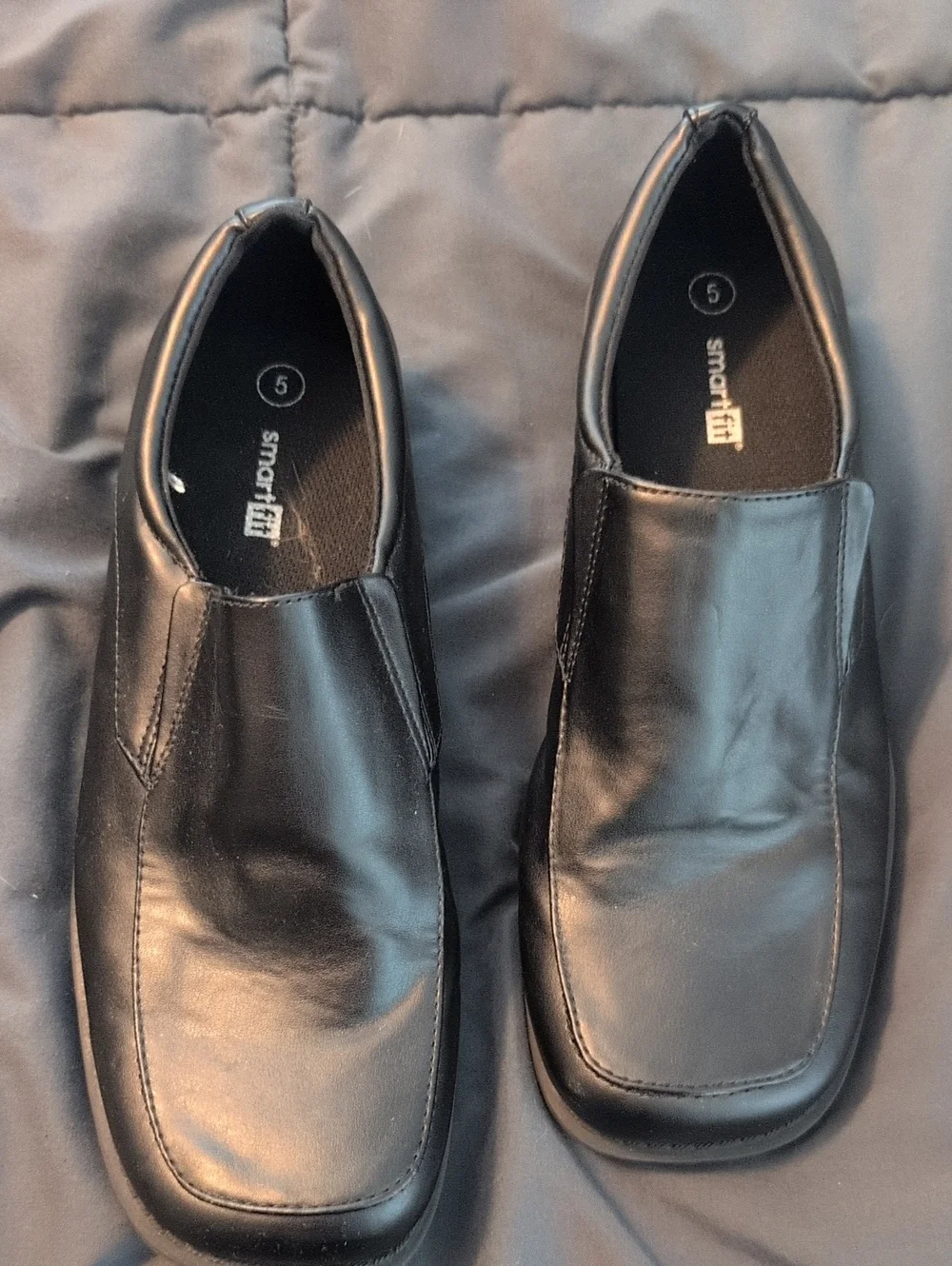 smartfit Black Boys Slip-On Dress Shoes